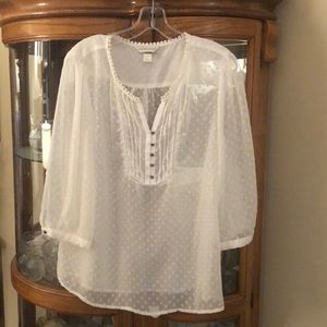 Christopher&Banks White Sheer Blouse